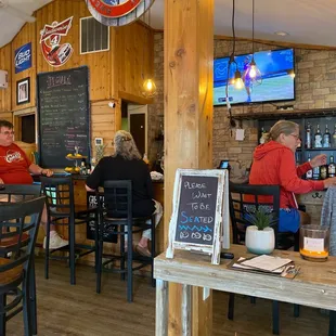 Use the front door to come in to be seated!