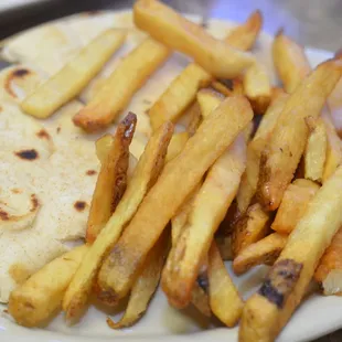 a pita and french fries