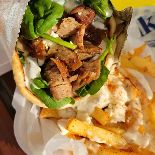 a sandwich and french fries