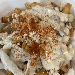 a close up of a dish of food