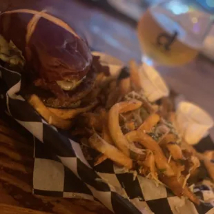 Bacon Mushroom Burg with Truffle fries!