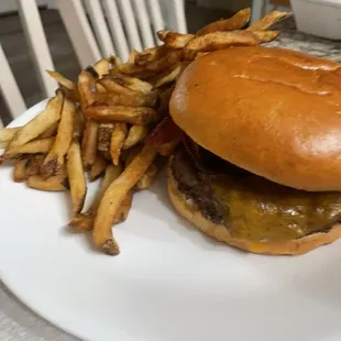 Bacon Cheeseburger with small fries which was still a lot of fries!