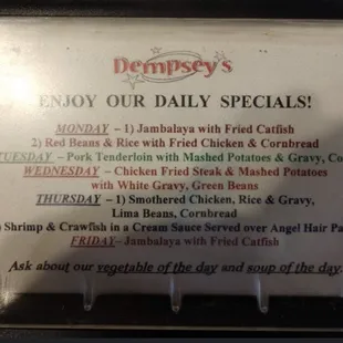 Daily Specials
