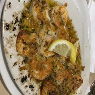 The broiled shrimp platter