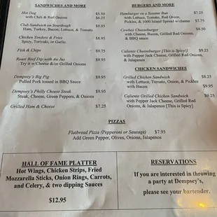 New menu