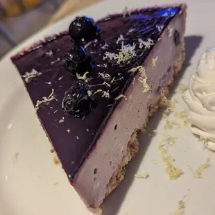a slice of cheesecake on a plate