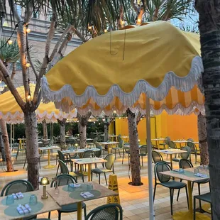 Outdoor seating patio area