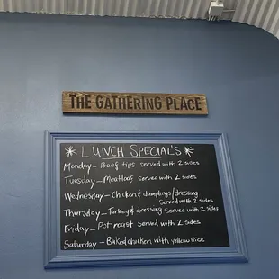 Weekly specials.