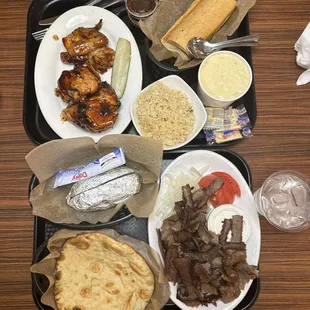 a tray of food on a table