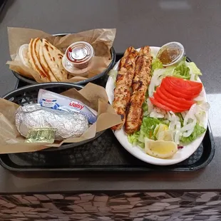 a tray of food on a table