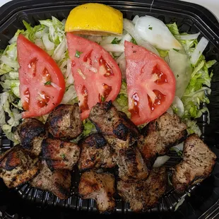 Pork kabob plate