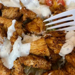 Grilled Chicken Salad with homemade ranch