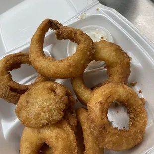 Order of onions rings with side of house ranch.