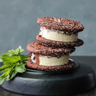 Chocolate-Mint Ice Cream Sandwich