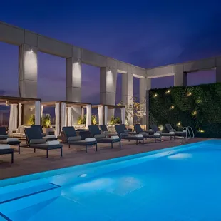 Poolside cabanas at Denim