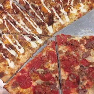 Bacon, Buffalo Chicken, Ranch Pie