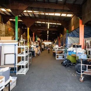 the inside of the warehouse