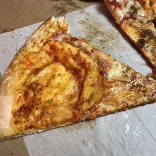 two slices of pizza