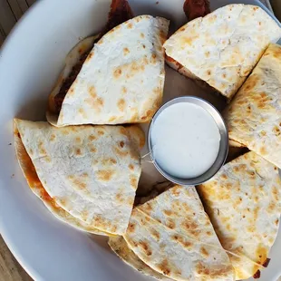 Buffalo chicken quesadillas