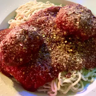 Homemade Spaghetti with meatballs