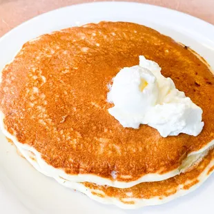 2 pancakes and whipped butter