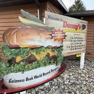 The menu also states they have a 125 lb burger.