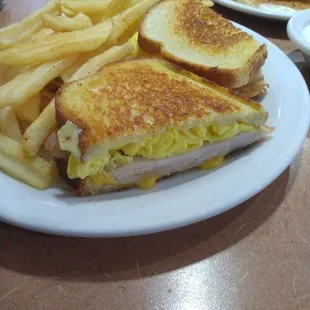 Moons over turkey with fries &amp; pancakes