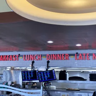 This dennys diner offers perfect food for any time of the day