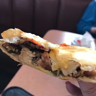 Her chicken quesadilla