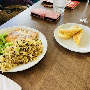 Senior Meal ($11.29): My mother-in-law's favorite salmon dinner now had smaller portions and bread.