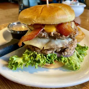 Beetlejuicy Burger was 3 1/4 lb patties. Great for breakfast