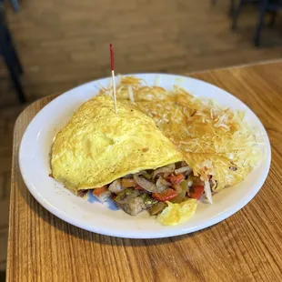Ultimate Omelette with Hash Browns