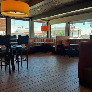 a view of the dining area