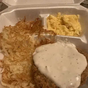 Chicken Country-Fried Steak &amp; Eggs