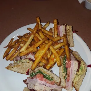 California club with seasoned fries