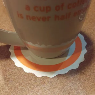 The orange coaster means decaf