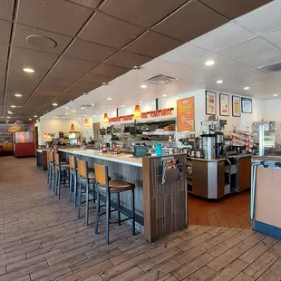 the inside of a restaurant