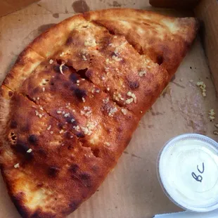 Buffalo chicken calzone.