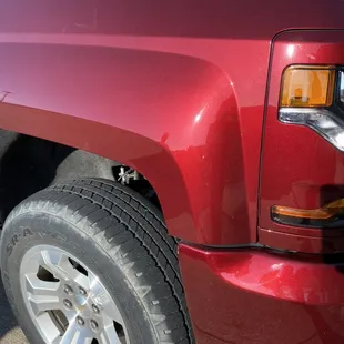 Hood dent repair in Tulsa, OK | Silverado after