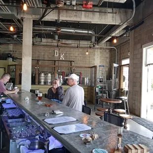 a group of people sitting at a bar
