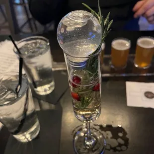 Cranberry rosemary cocktail