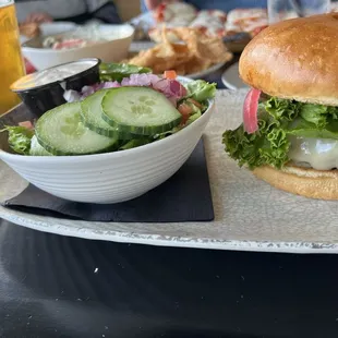 Burger with side salad--perfection!