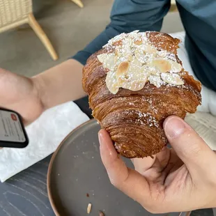 Almond croissant with filling