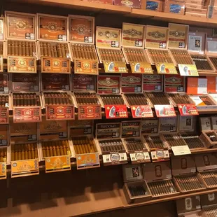 shelves of cigars and cigars