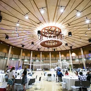 event set up, can hold at least 40 round tables (seat 6 to 8 people per table) + rectangular tables around perimeter (found pic online)