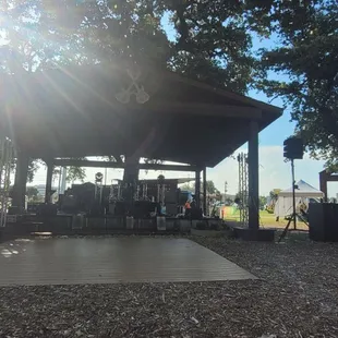 a stage in a park