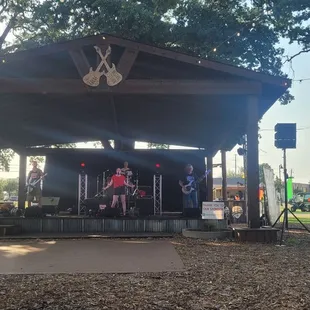 a band playing on stage