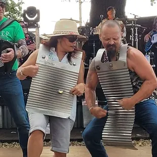 Pick up a washboard and play along with Jean Pierre and the Zydeco Angles.