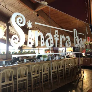 Fun Sinatra themed bar