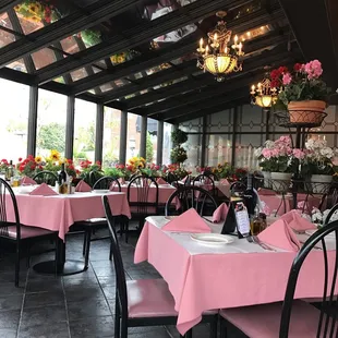 Indoor cafe seating, beautiful.